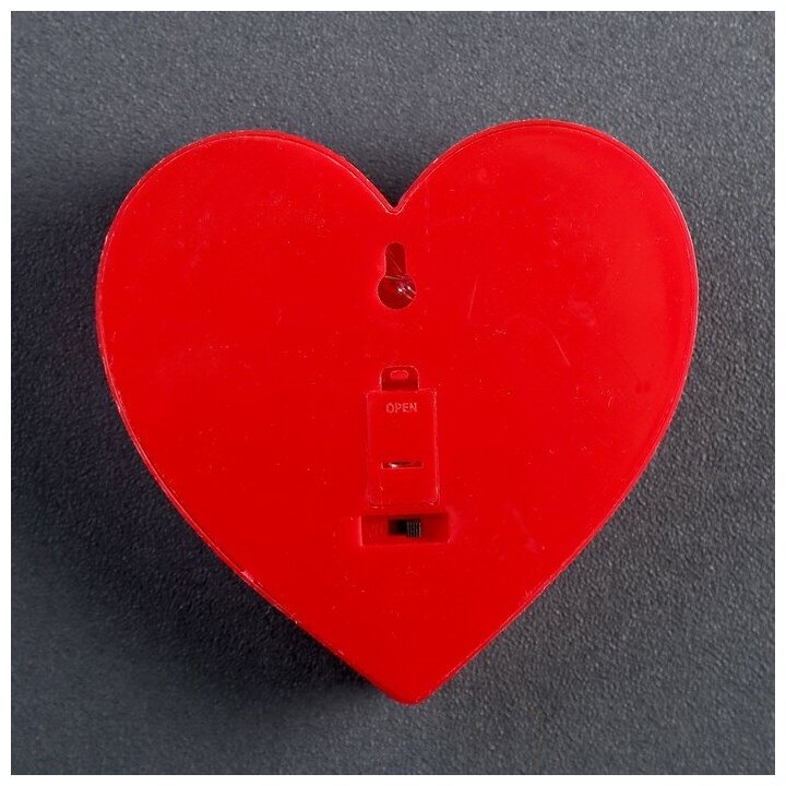 Ночник "Сердце малое" 6 LED батарейки 3xAG13 красный 10х3х10 см. - фотография № 3