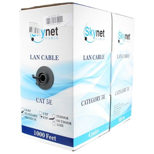 кабель skynet csp utp 4 cu out 305 м 1 шт черный Кабель Skynet CSS-FTP-4-CU-OUT, 305 м, 1 шт., черный