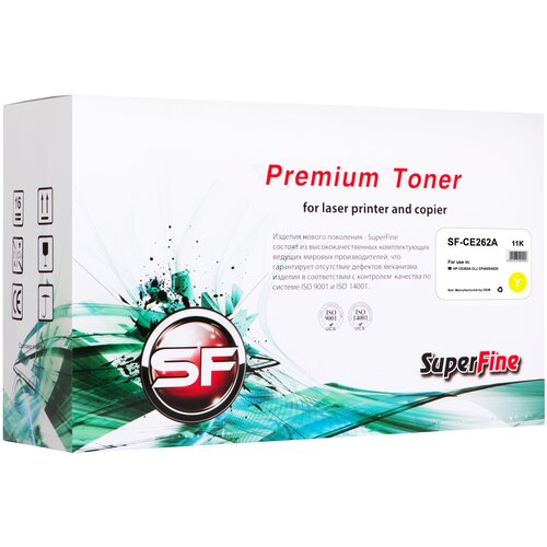 Картридж SuperFine SF-CE262A, 11000 стр, желтый картридж superfine sf ce262a 11000 стр желтый