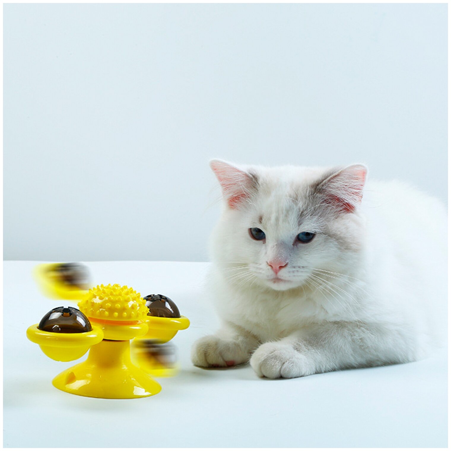 Игрушка для кошек на присоске "Винт", цвет желтый, Pets & Friends PF-TOY-08 - фотография № 3