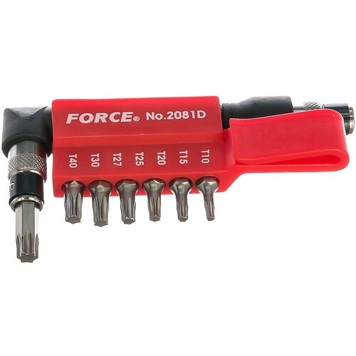 отвертка 1 4 с цанговым держателем бит l 150mm 6 force 8148 force 8148 Отвёртка со сменными битами Forsage F-2081D, 8 предм., черный/красный