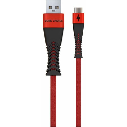 Дата кабель для Type-C More Choice K41Sa Red Black дата кабель smart usb 3 0a для type c more choice k41sa new нейлон 1м red black