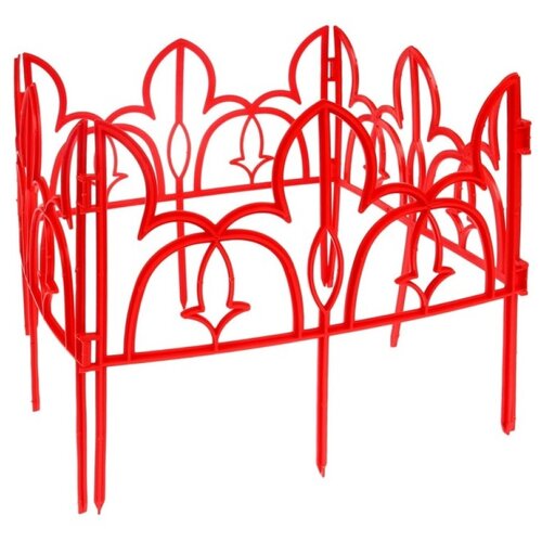 Декоративный садовый заборчик Лилия, цвет: красный