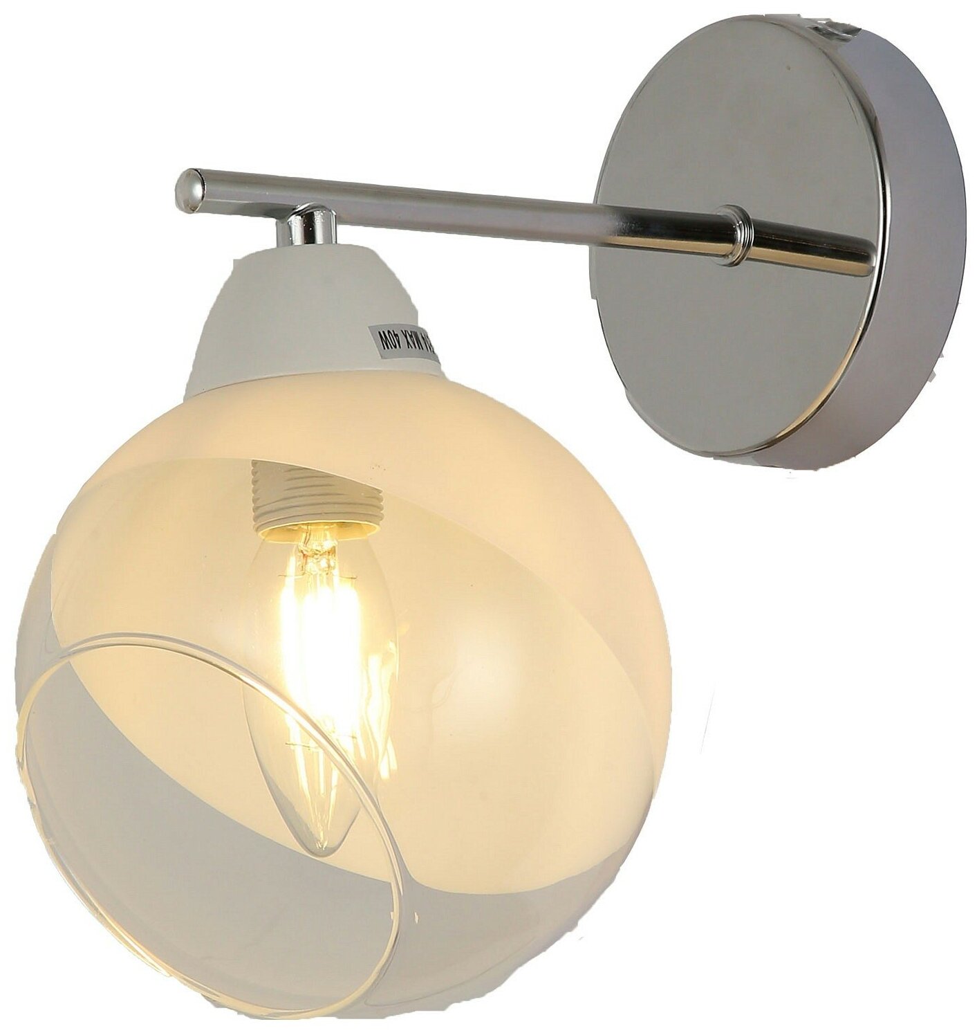 Настенный светильник Evoluce Giorte SLE102701-01, E14, 40 Вт, кол-во ламп: 1 шт, цвет арматуры: никель, цвет плафона: бесцветный