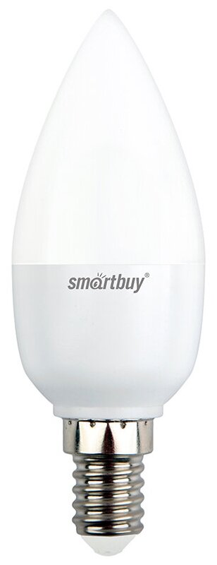 Smartbuy свеча C37 E14 7W(550lm) 6000K 6K матовая пластик SBL-C37-07-60K-E14