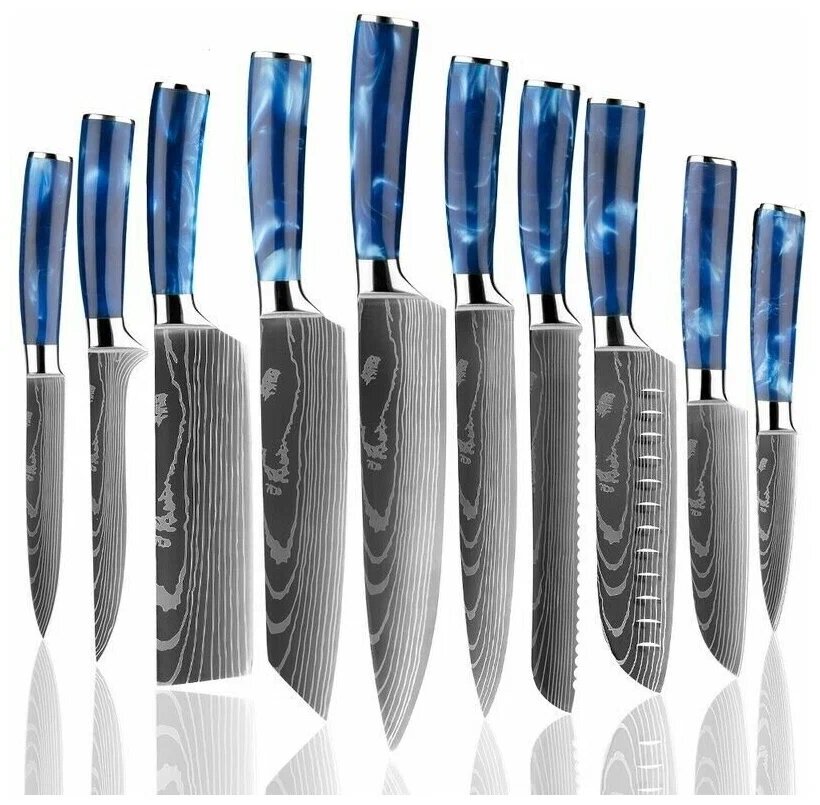 Набор кухонных ножей Xiaomi Spetime 8-Pieces Kitchen Knife Set Blue (BU02KN8)