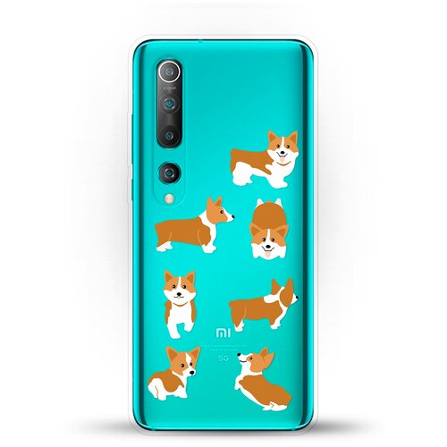 фото Силиконовый чехол 8 корги на xiaomi mi 10 pro andy & paul