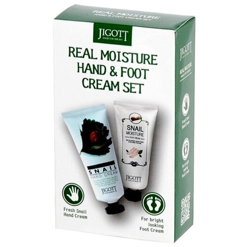 Набор кремов для РУК И НОГ С экстрактом слизи улитки JIGOTT REAL MOISTURE HAND & FOOT CREAM SET