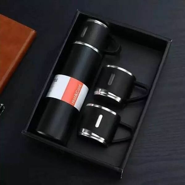 Термос Vacuum Flask Set 500 мл, розовый - фотография № 2