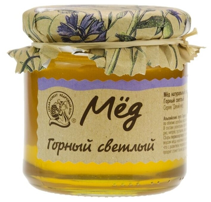 Мёд цветочный Кедровый бор Горный светлый, 245 г - фотография № 1
