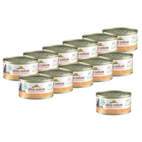 Almo Nature Консервы для кошек с Тунцом и Креветками (Natural - Tuna and Shrimps) 0,15 кг х 24 шт.