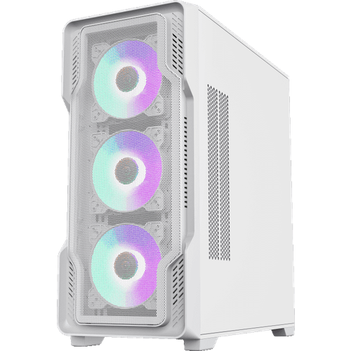 Компьютерный корпус E-ATX, без блока питания/ Gamemax SIEGE WH E-ATX case, white, w/o psu, w/1xUSB3.0+2xUSB2.0, Combo Audio, w/3x12cm ARGB front fan (