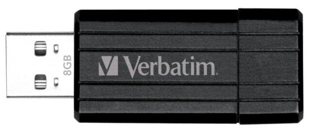 Карта памяти Verbatim Store 'n' Go PinStripe 8 ГБ, черная USB 2.0