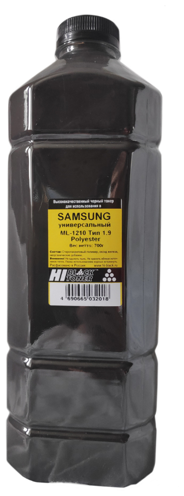 Hi-Black Тонер Универсальный для Samsung Ml-1210, Polyester, Тип 1.9, Bk, 700 г, канистра