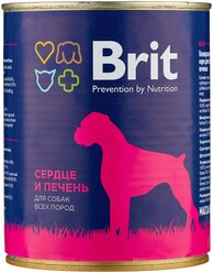 Влажный корм для собак Brit сердце, печень 850 г