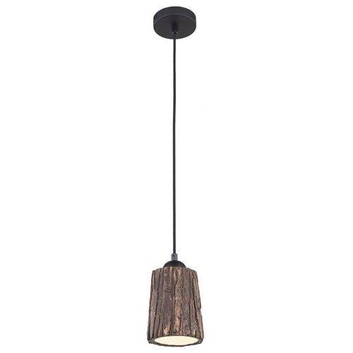 Потолочный светильник Lussole Hauppauge LSP-9862, E27, 60 Вт, кол-во ламп: 1 шт., цвет арматуры: черный, цвет плафона: коричневый