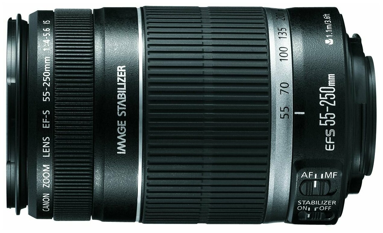 Объектив Canon EF-S 55-250mm f/4-5.6 IS, черный