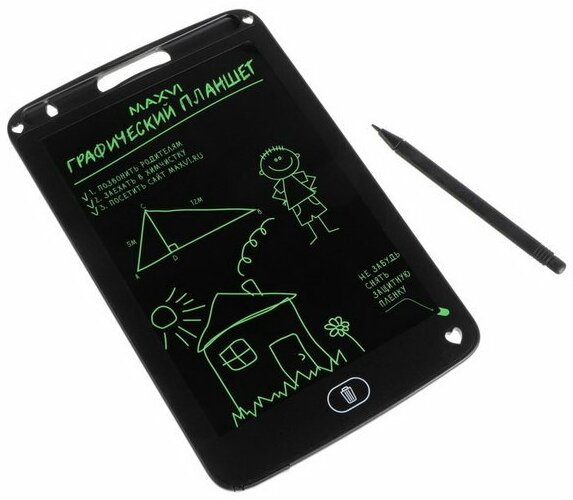 Графический планшет для рисования и заметок LCD MGT-01, 8.5", угол 160&#176, CR2016, черный