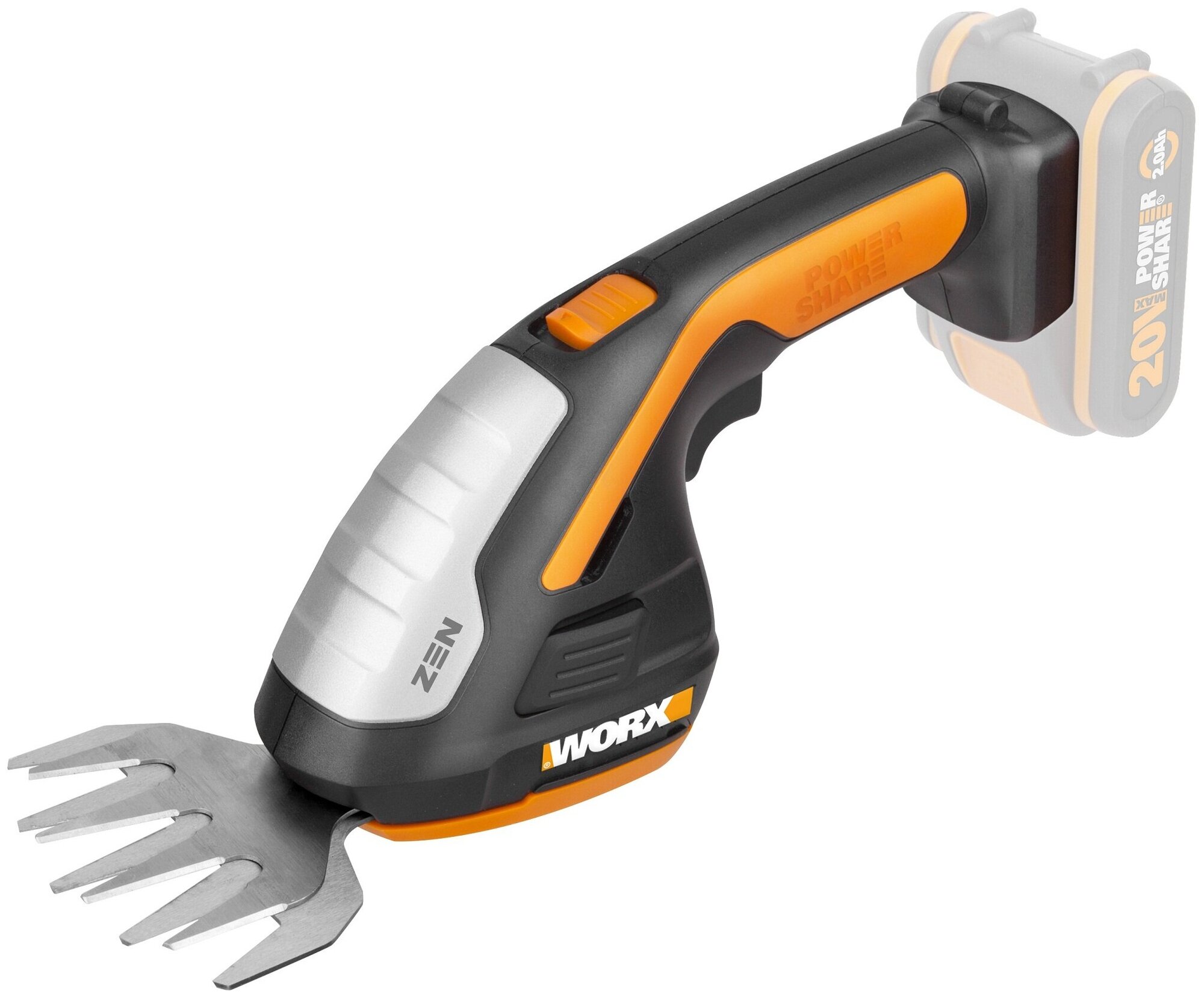 Ножницы для стрижки травы и кустарников Worx WG801E.9 20В, без АКБ и ЗУ