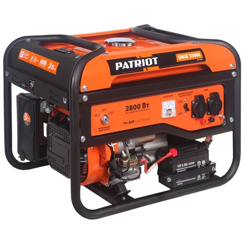 бензиновый генератор patriot max power srge 3500 474103145 2800 вт Бензиновый генератор PATRIOT SRGE 3500Е (474 10 2850), (2800 Вт)