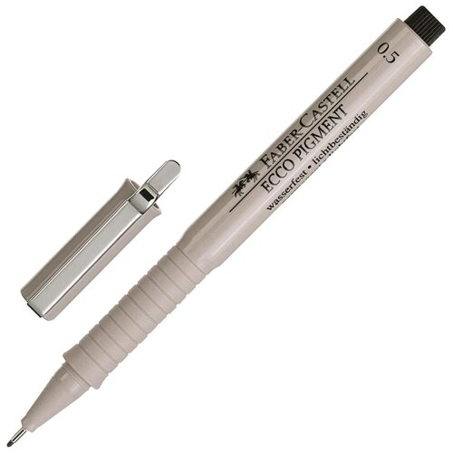 Купить Ручка капиллярная для черчения и рисования линер Ecco Pigment 0.5 мм, пигментная, черный 166599, FABER-CASTELL