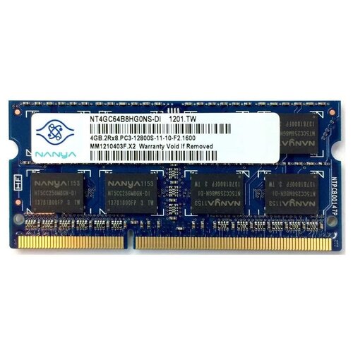 Оперативная память Nanya 4 ГБ DDR3 1600 МГц SODIMM CL11 NT4GC64B8HG0NS-DI