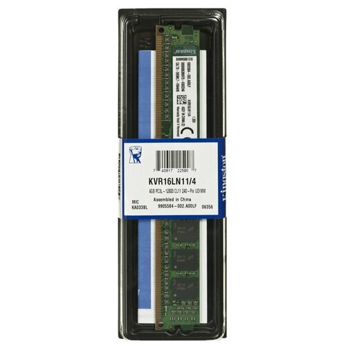 Оперативная память Kingston ValueRAM 4 ГБ DIMM CL11 KVR16LN11/4