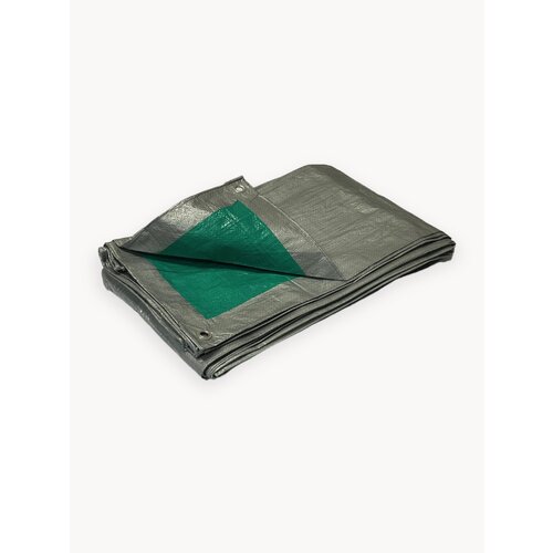 Брезент ROMITECH Эко 90 г/м 5x6 м, тарпаулин водонепроницаемый, серо-зеленый