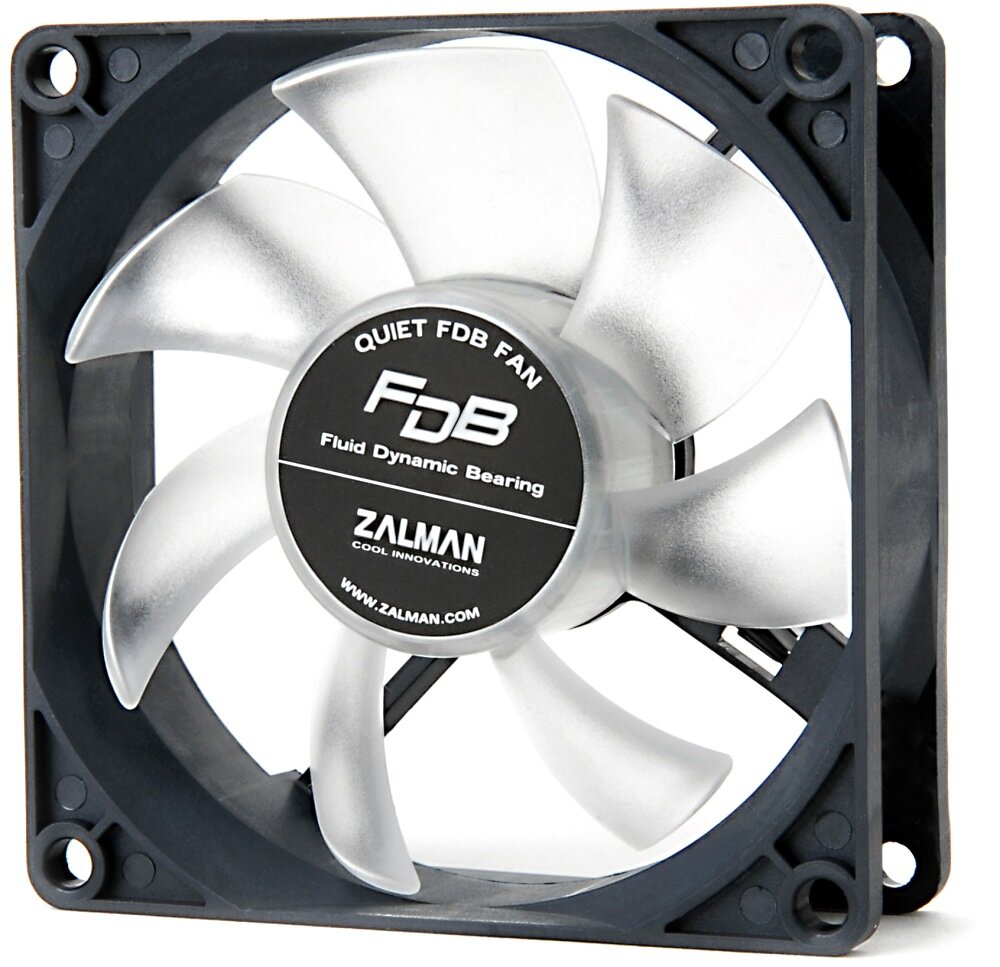 Zalman ZM-F1 FDB, 80x80x25мм, 23dBA, 3-pin, 2000 об/мин, прозрачные лопасти