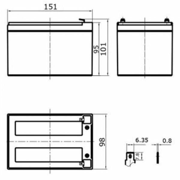 Аккумуляторная батарея Delta HR 12-51W (12V / 12Ah)