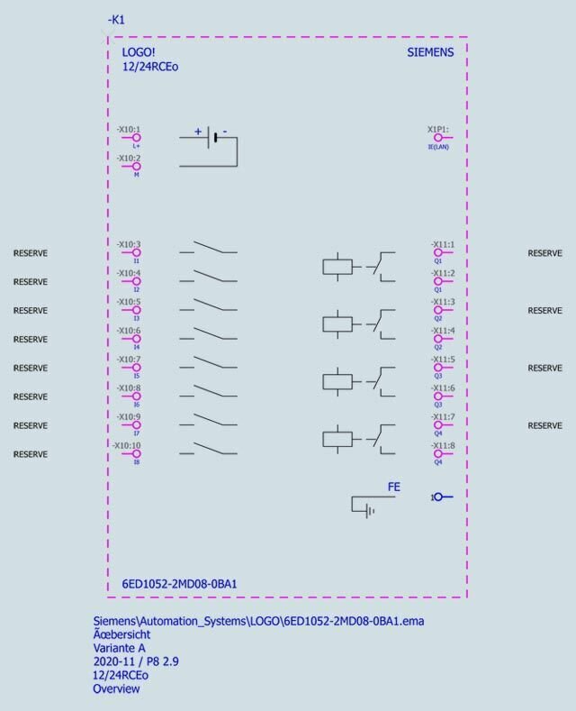 SIEMENS Микроконтроллер 6ED1052-2MD08-0BA1 LOGO! 12/24RCEO 8 DI (4 AI)/4 DO без дисплея