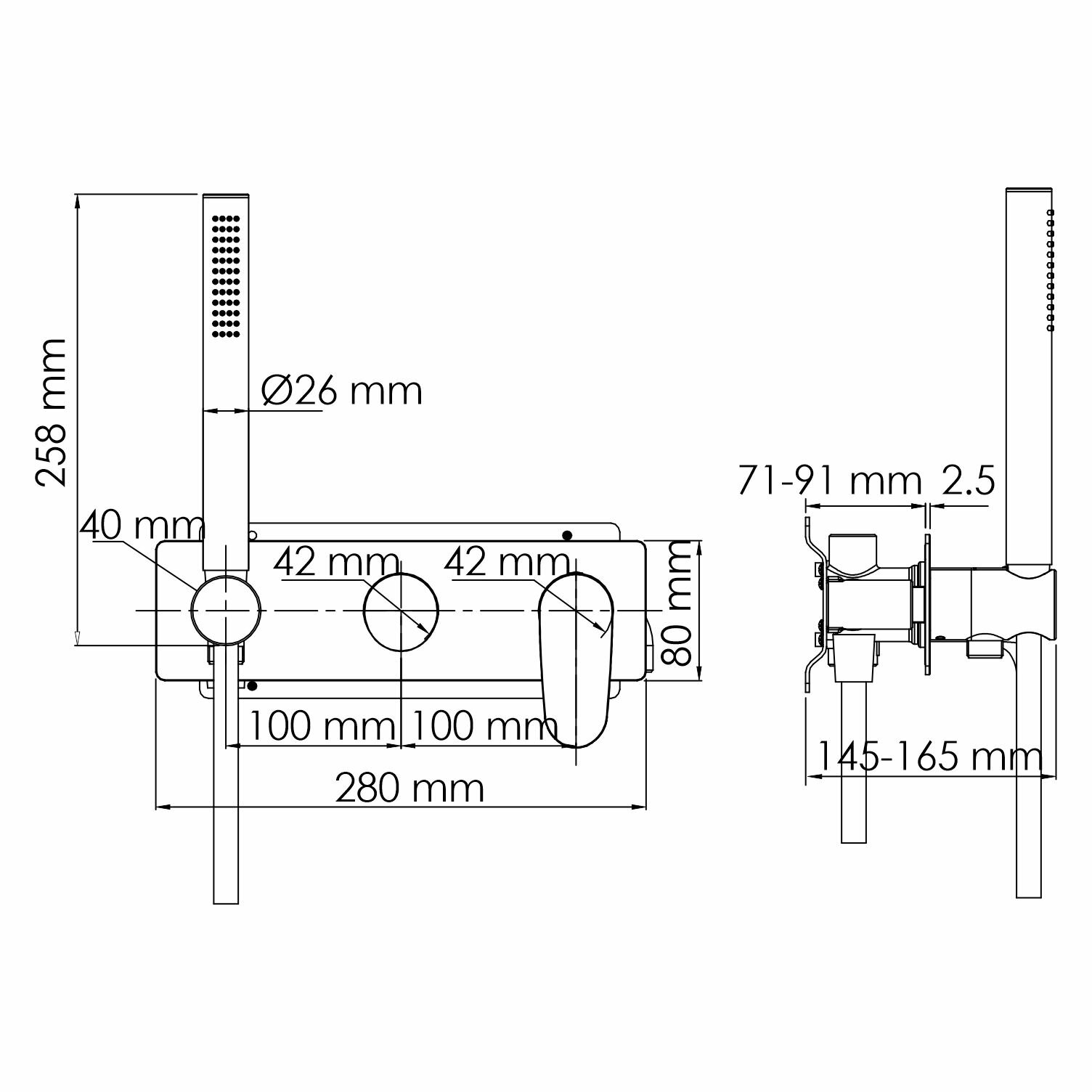 Смеситель для ванны и душа WasserKRAFT Dinkel 5800 (5877) 9070161 - фото №2