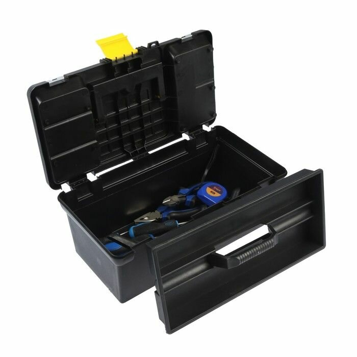 Ящик для инструмента, 16", 390 х 200 х 170 мм, пластиковый, лоток, два органайзера - фотография № 6