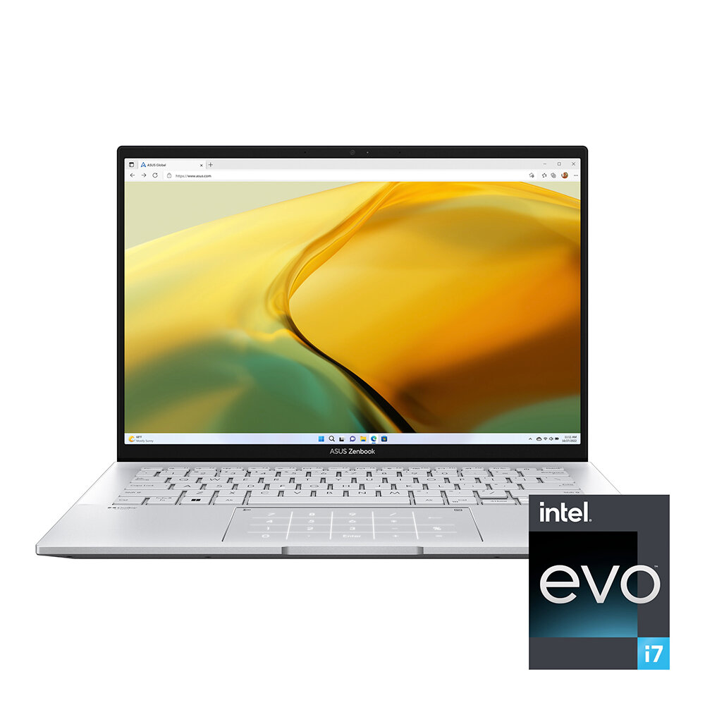 Ноутбук ASUS Zenbook 14 OLED UX3402VA-KM064W 90NB10G6-M00E90 (14", Core i7 1360P, 16Gb/ SSD 1024Gb, Iris Xe Graphics eligible) Серебристый - фото №7