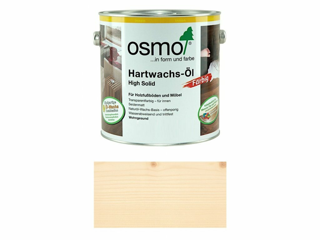 Масло-воск OSMO Hartwachs-Öl Farbig, 3040 белый, 0.75 л