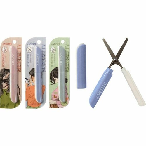 Ножницы 12см deVENTE Mentality складные пластиковые кольца, футляр 4090314 9754007