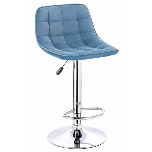 Стул барный Cooper (велюр), голубой