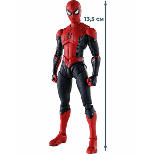 Фигурка Человек-паук Spider-man (подвижная, паутина, сменные глаза, 13,5 см)