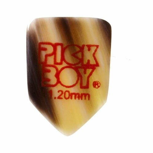 медиатор для гитары нейлон серый pickboy pro pick hi modulous pb77p075 1 шт 0 75 мм Медиатор для гитары Pickboy PBCFHBP120, рог, коричневый, 1.2 мм, 1 шт