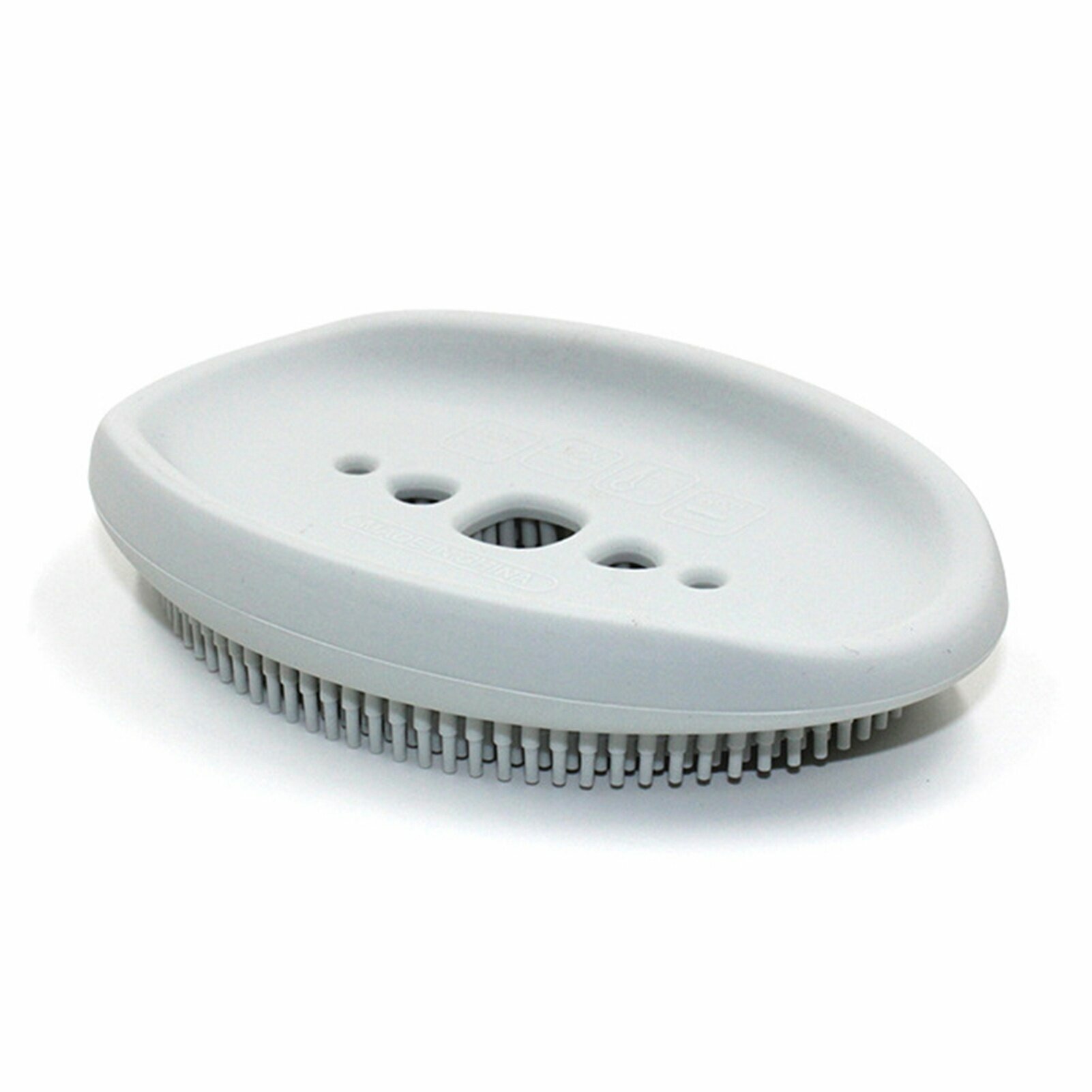 Мыльница-щетка силиконовая для ванной и кухни /Держатель для мыла с отверстием для стока воды (серый)