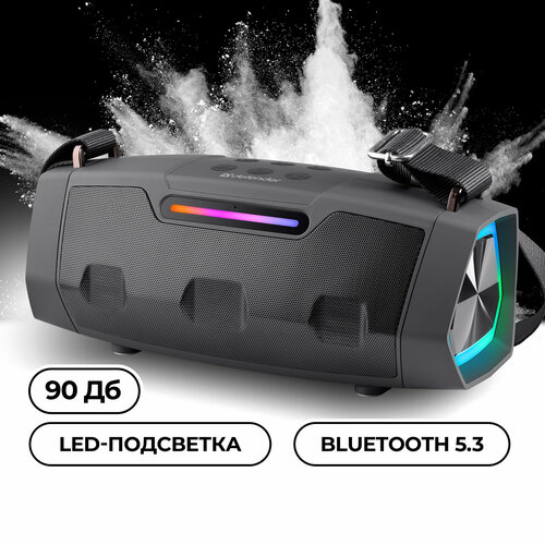 Колонка портативная музыкальная bluetooth, беспроводная с блютуз Defender BEATBOX 25, с подсветкой, MIC, TWS, FM черный
