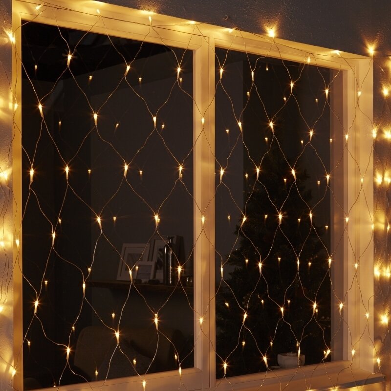 Как установить гирлянду сетку и не запутаться в проводах?