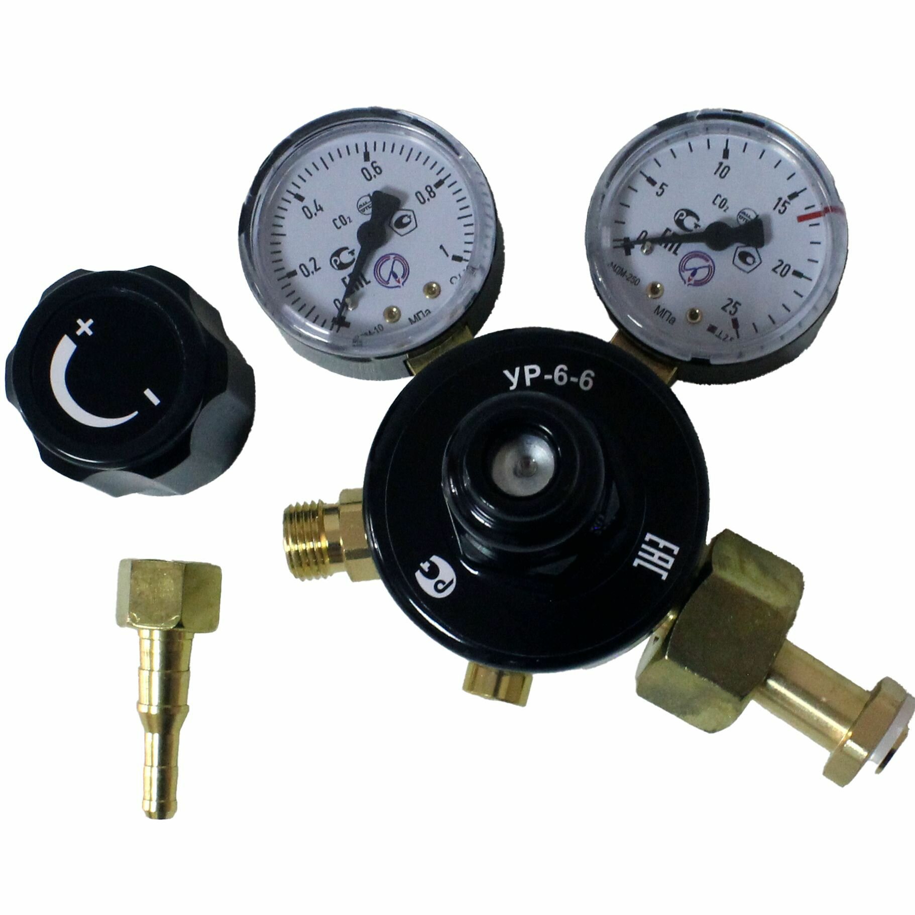 Редуктор углекислотный УР-6-6 для сварки, для полуавтомата, баллонный — фото 1