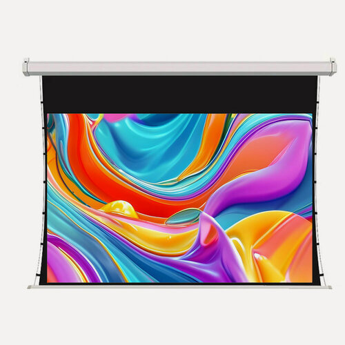 Изображение товара Экран для проектора S'OK SCPSMT-221x125ED30 Pro 100' моторизованный с боковым натяжением, White PVC