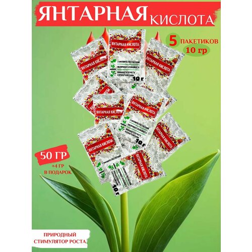 Янтарная кислота для растений 50 гр (5*10)