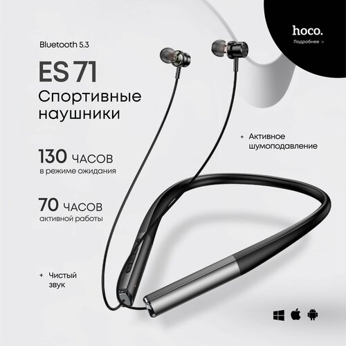 Наушники беспроводные спортивные HOCO ES71 на шею 200000₽