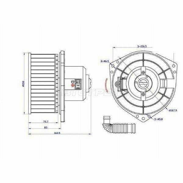 IPSAIP_ST-27220-0E005 Мотор отопителя салона Nissan Primera 95-02 , Terrano 95-02 , Avenir 98-05 , Bluebird 91-01
