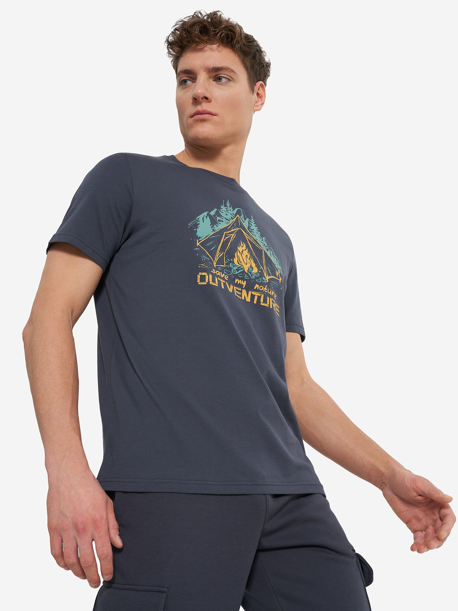 Футболка OUTVENTURE Travel Men’s SS T-Shirt, размер 52, темно-синий