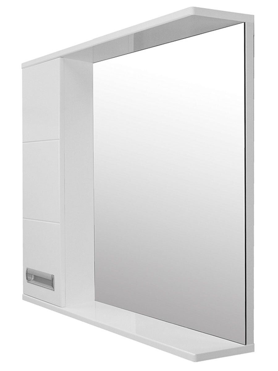 Зеркало-шкаф Loranto Дина 75 750х700х140 левосторонее белое (CS00049719)