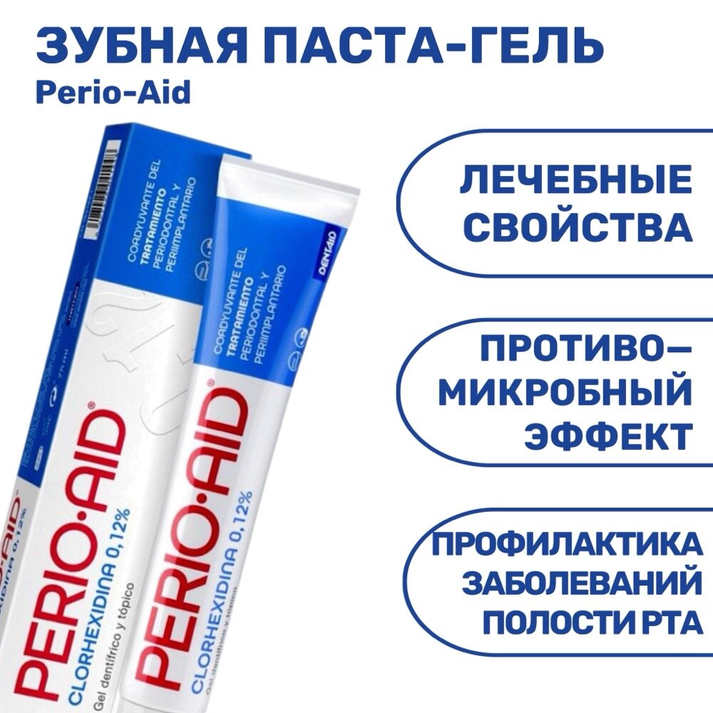 Изображение Зубная паста DENTAID Perio-Aid Gel, для десен и зубов, гелевая, без фтора, 75 мл